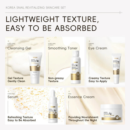 🐌 مجموعة لايكو الكورية لتجديد البشرة بخلاصة الحلزون (5 قطع)